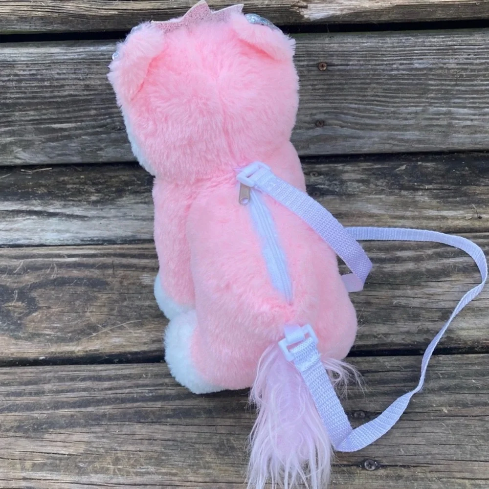 PLUSH PINK PUPPY WITH A CROWN PURSE